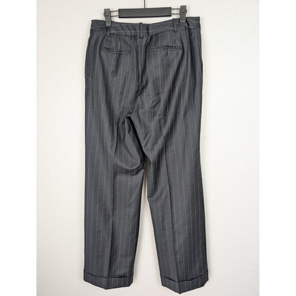 Ann Taylor Pants Womens 8 Pinstripe Wool Blend Dress Trouser Cuffed Workwear - Picture 2 of 8